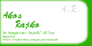 akos rajko business card